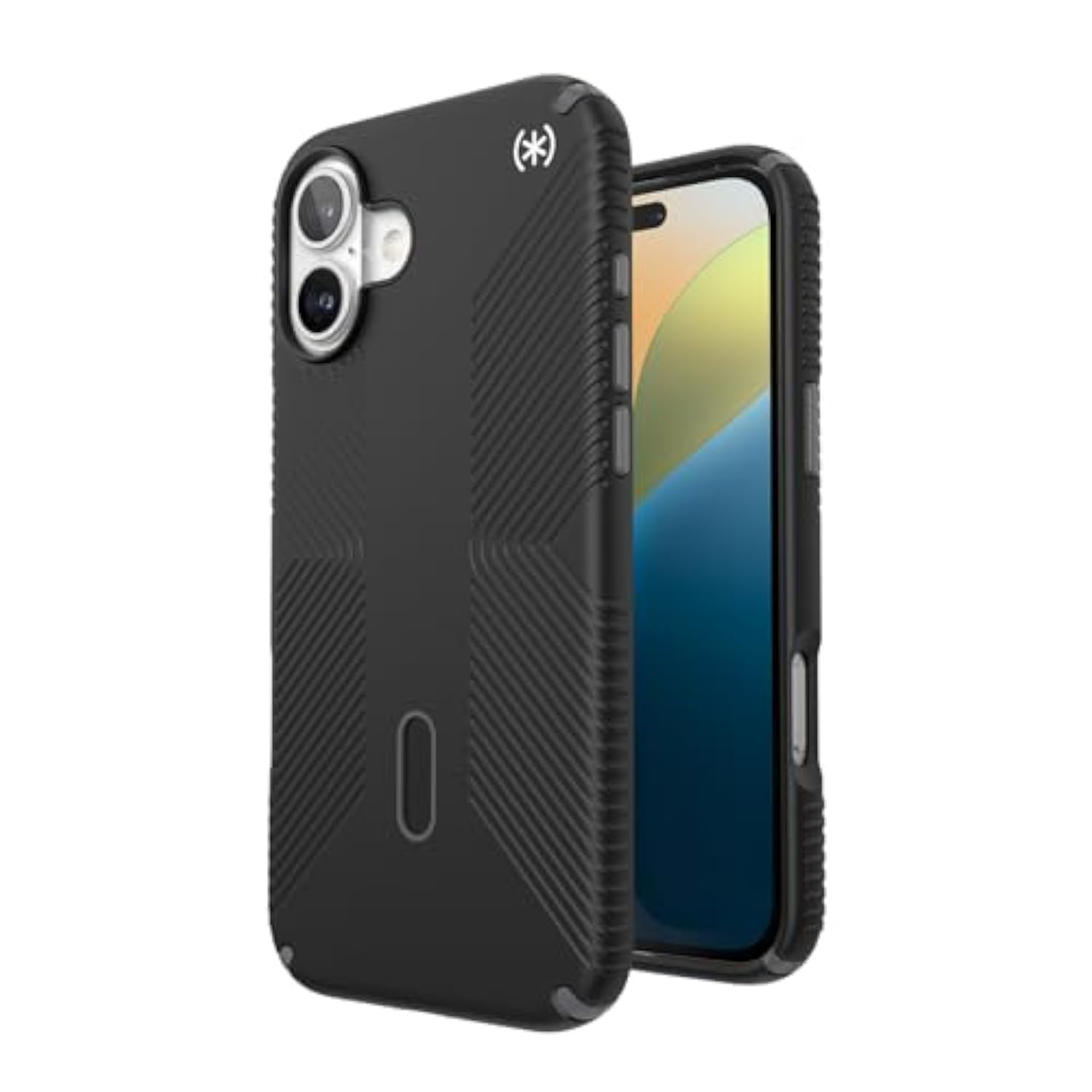 Speck Presidio2 Grip MagSafe and ClickLock Case for Apple iPhone 16 Plus, Black/Slate Grey