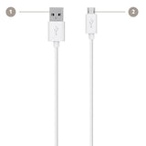 Belkin MIXIT Micro USB Cable for Samsung Phones (White, 4 Feet)