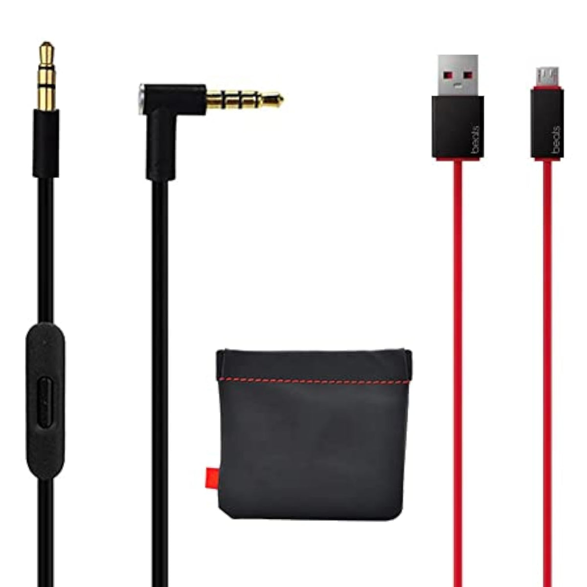 Original Replacement Aux Audio Cable Cord For Beats By Dre Headphones Solo/Studio/Pro/Wireless/Mixr With Mic Black+Replacement Charger Cable For Beats By Dr Dre And Pill