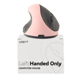 Left Handed Mouse Wireless, Ergonomic, Vertical. Also As Left Handed Gaming Mouse. Compatible With Windows/Macos, Laptop, Pc. [Type C & Usb] [Battery Included, Upgraded 2024] Pink