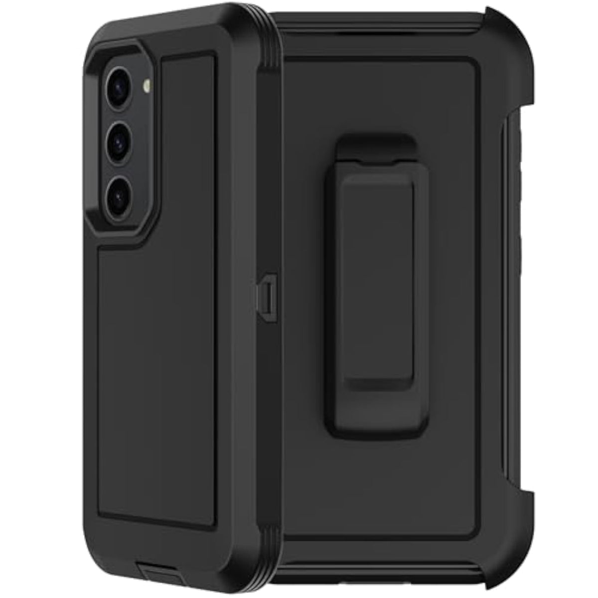 For Samsung Galaxy S23 Case With 2X Screen Protector, Dual Layer Bumper Cover With Belt Clip Holster & Kickstand, Full Body Heavy Duty Shockproof Phone Case For Galaxy S23 (Black)