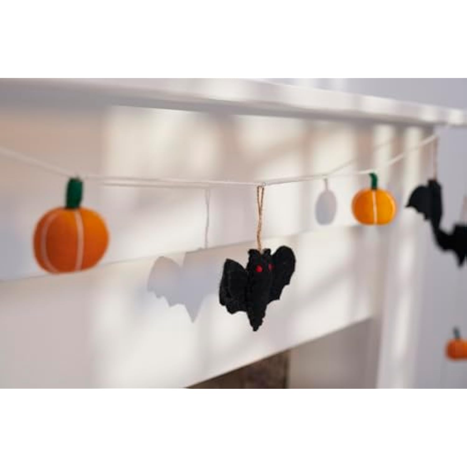 Primitives by Kathy 72" Halloween Felt Garland - Bats & Pumpkins Seasonal Home Decor