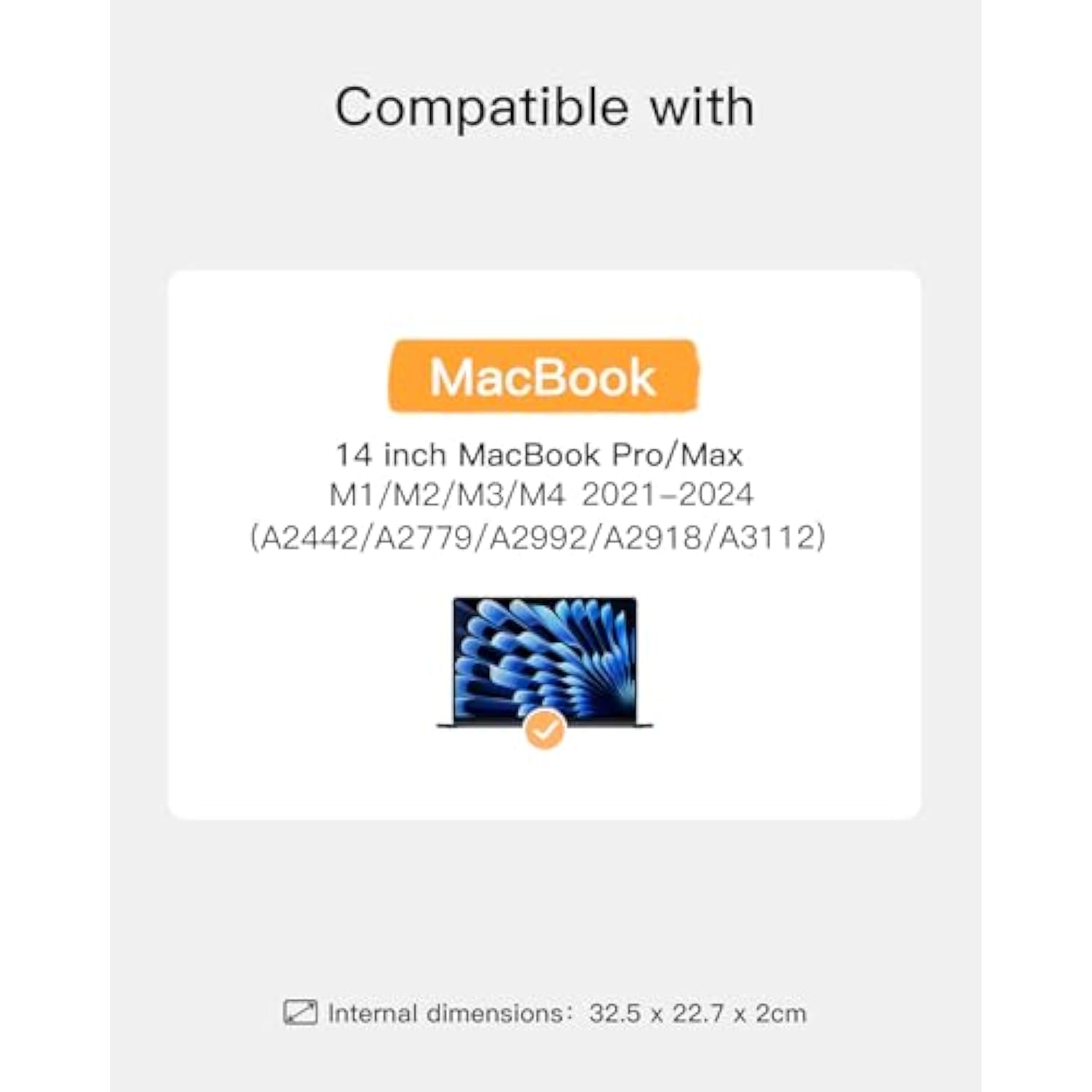 Inateck 360° Protective Laptop Bag Case with Accessory Pocket, Compatible with 14-inch MacBook Pro/Max M4 M3 M2 M1 2021-2024, Black Gray