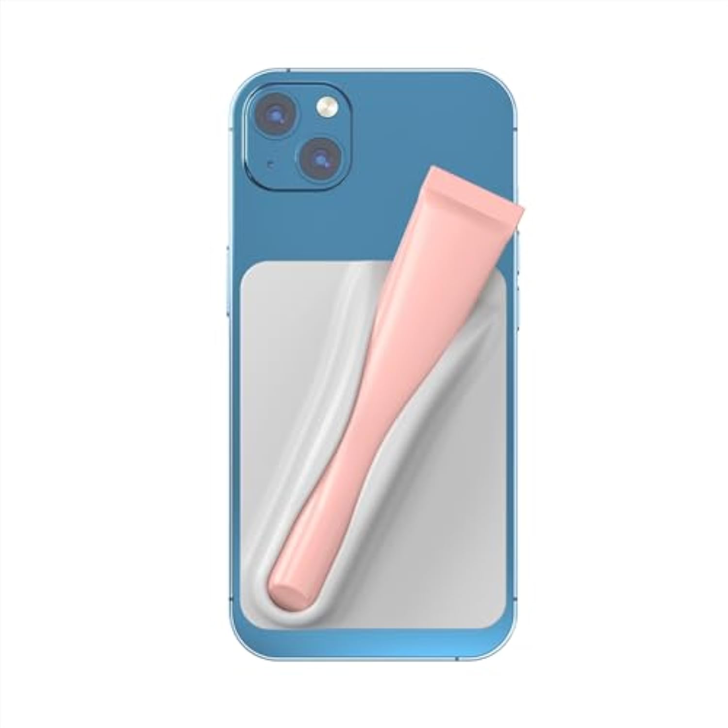 Silicone Lip Holder For Cell Phone Lipstick Lip Glaze Phone Case Back Stick On Holder For Iphone And Android Phones, Grey