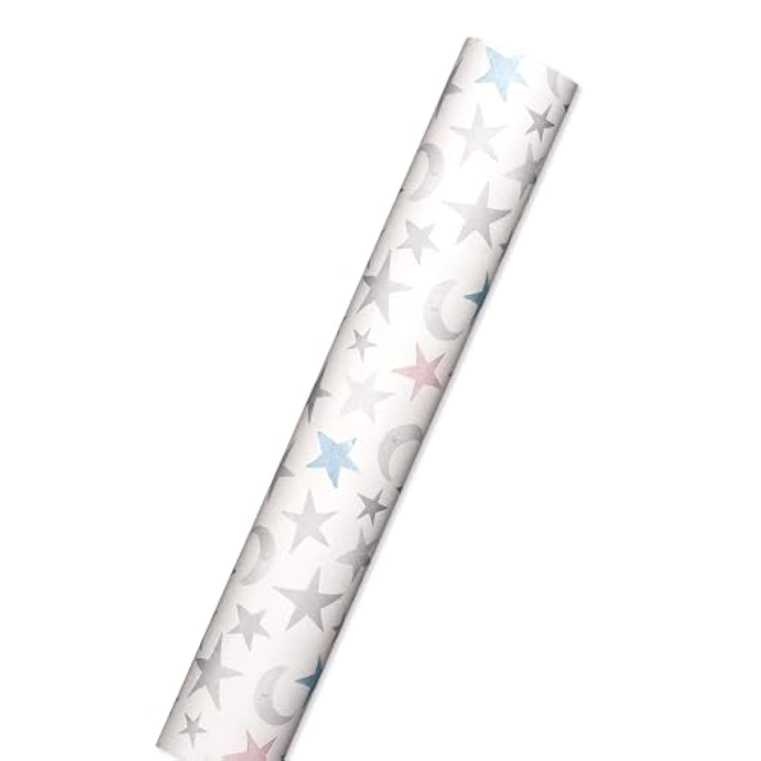 American Greetings 175 sq. ft. Reversible Wrapping Paper for Baby Showers, Kid's Birthdays and All Occasions, Moon and Stars (1 Roll, 30 in x 70 ft.)