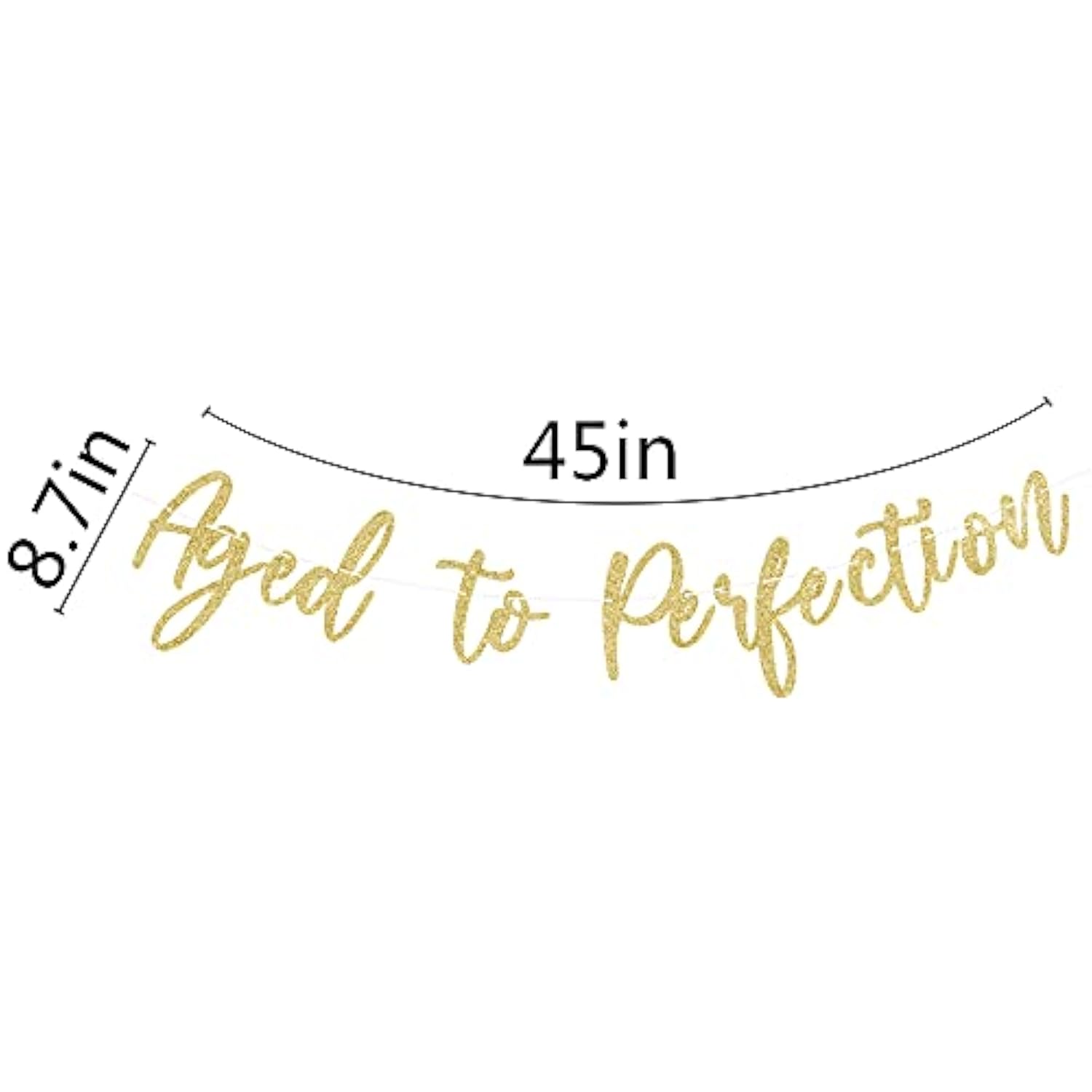 Gold Glittery Aged To Perfection Banner For 30Th 40Th 50Th 60Th 70Th 80Th 90Th 100Th Birthday Anniversary Party Decorations