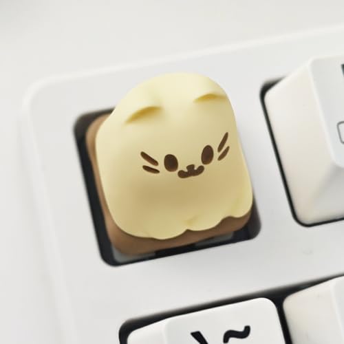Artisan Keycaps, Cute Kawaii Cat Box Keycaps, Resin Handmade, Single 1U Replace Key For Esc Key Mechanical Keyboard (Cat-Tray)