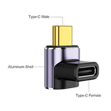 90 Degree Usb-C Male To Usb-C Female Adapter (4 Pack), Type-C Up And Down Righ