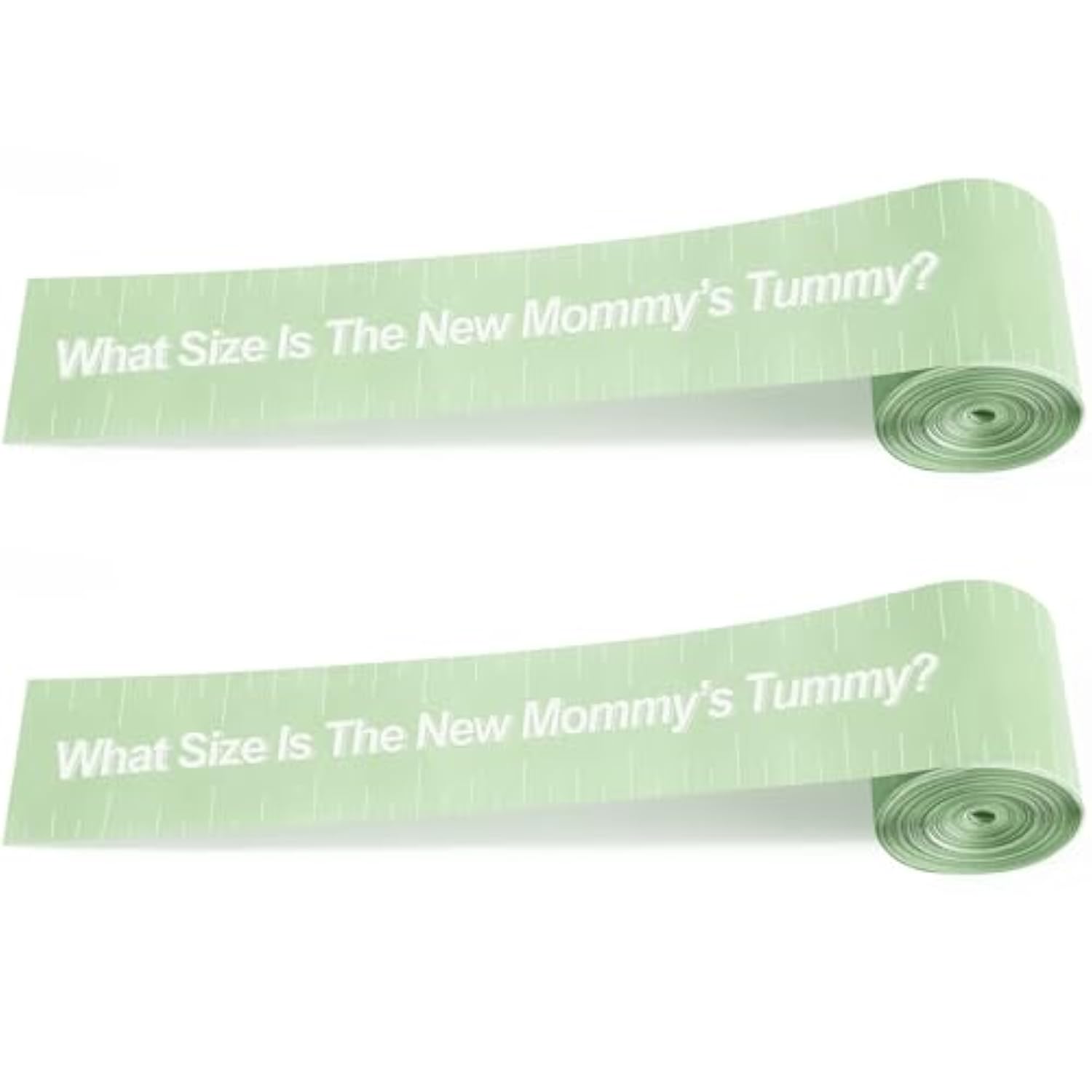 2 Rolls 2 Inch X 150 Feet Baby Shower Measuring Tape Tummy Measure Belly Game Paper Belly Measuring Tape For Baby Shower Party Decorations Supplies(Green)