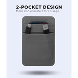 2-Pocket Adhesive Pouch For Laptop, Compatible With External Portable Ssd, Magic Mouse, Usb Cable And More - Gray