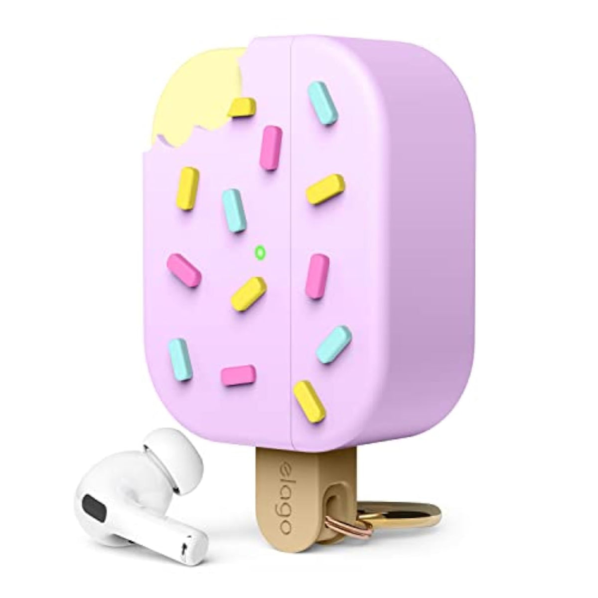 elago Ice Cream Case Compatible with AirPods Pro 2 Case, Carabiner Included, Supports Wireless Charging, Full Protection (Blueberry)