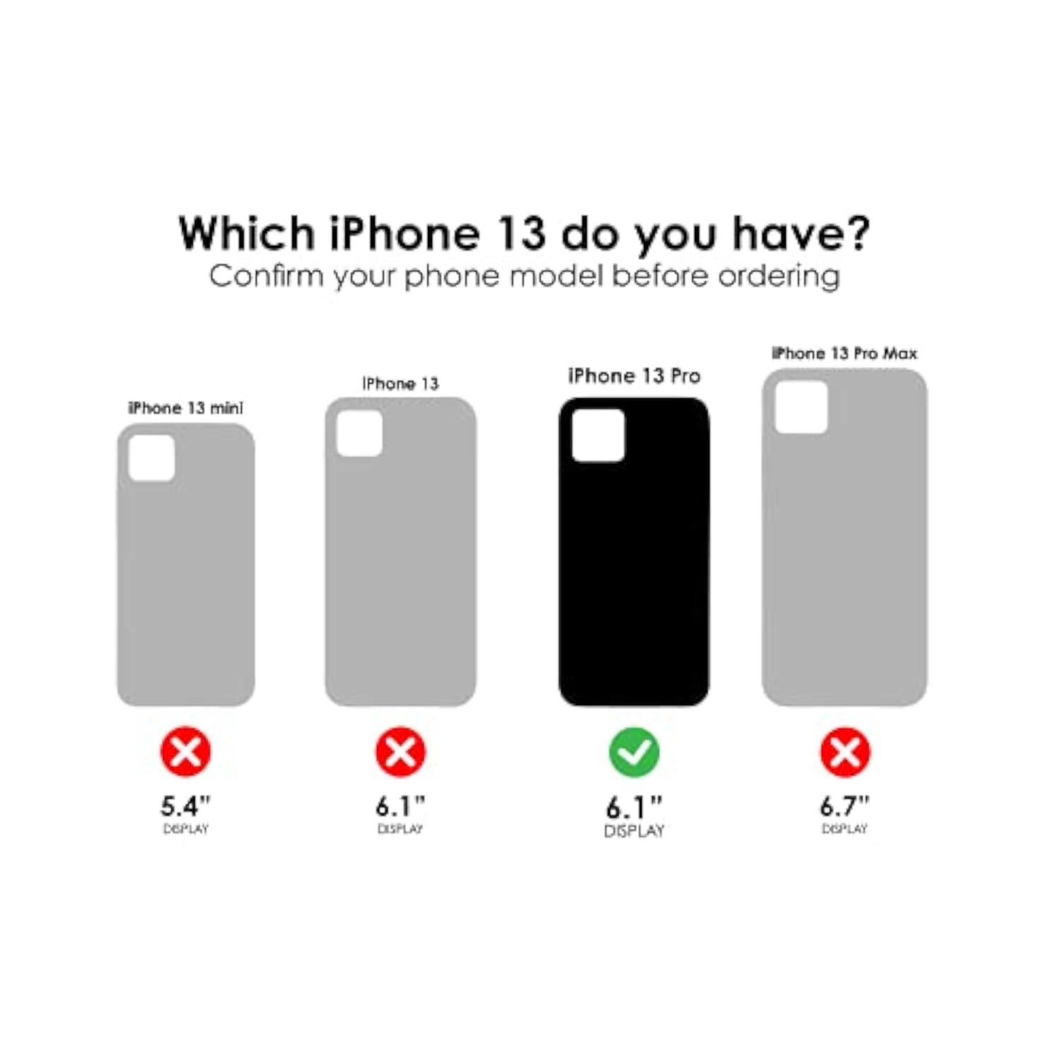 OtterBox iPhone 13 Pro (ONLY) Symmetry Series Case - Single Unit Ships in Polybag, Ideal for Business Customers - BLACK, ultra-sleek, wireless charging compatible, raised edges protect camera & screen