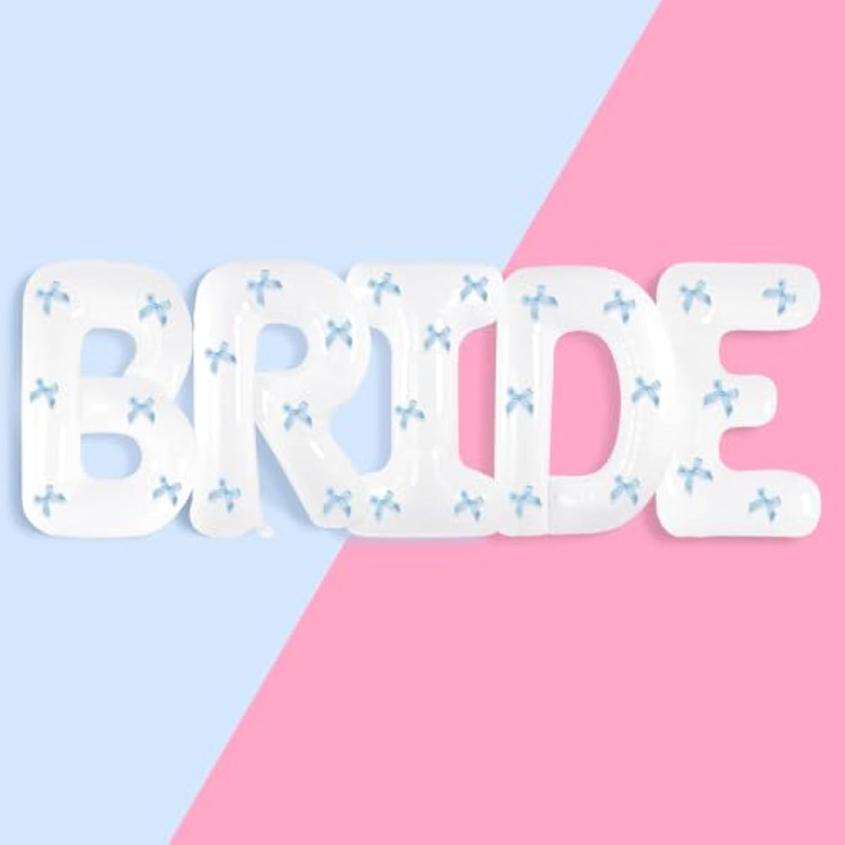 40 Inch-White Jumbo Bride Balloons+Blue Bows, Balloon Banner For Wedding Engagement, Bridal Shower Decorations, Bride Balloons Bachelorette, Bride To Be Party Accessories, Bridal Photo Booth