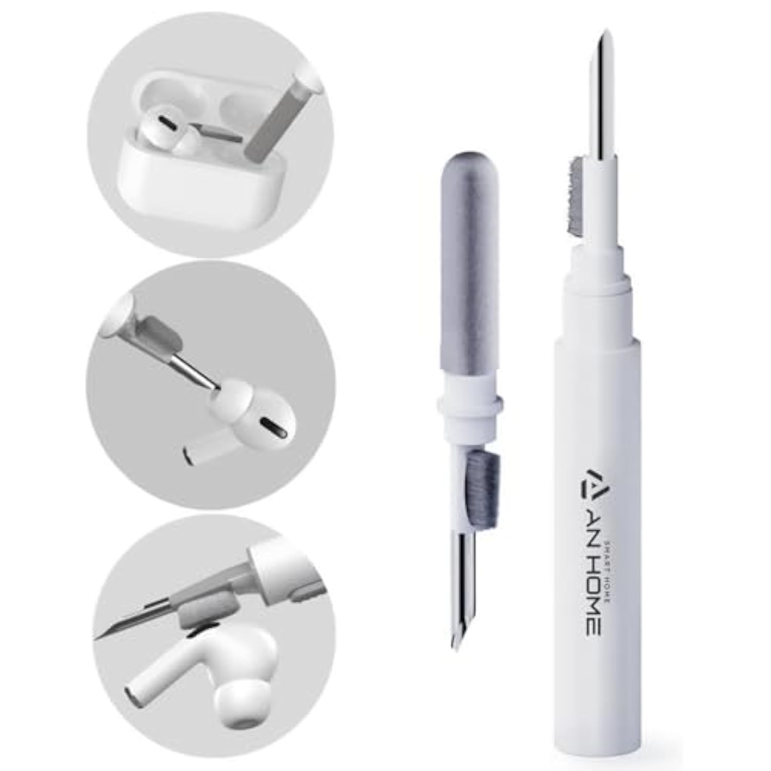 Anhome Airpod Cleaner Kit Cleaning Tool 3 In 1 For Airpods Iphone Earbud Case With Soft Brush Flocking Sponge Clean, Multi-Function Cleaners Pen Ear Bud Air Pod Pro Headphone Phone Speaker Earbuds