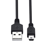 Mini USB Cable 1ft 10-Pack Bulk, Short Mini-B Charger Cord Black