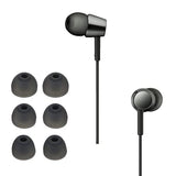 kwmobile 6X Replacement Ear Tips Compatible with Sony WI-C300 / WI-C400 / MDR-XB55AP / MDR-EX155AP - Silicone Tips for Earphones - Grey