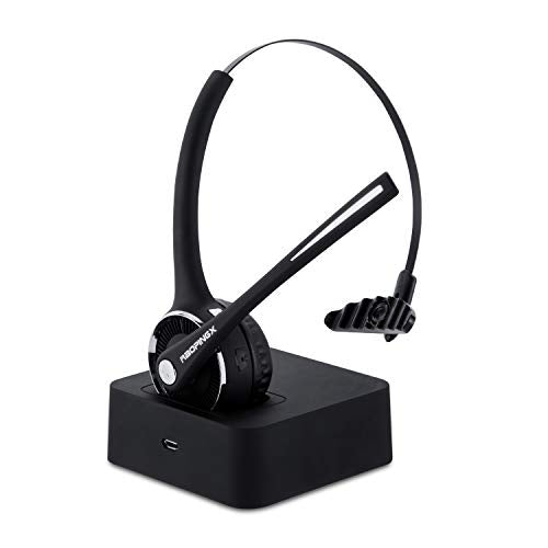 Trucker Bluetooth Headset Wireless Headset with Microphone Over The Head Headset with Noise Cancelling Sound On Ear Car Earphones Office Earpiece for