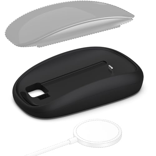 Magic Mouses Charger Base Wireless Charging Dock For Apple Magic Mouse 2 (Lighting), Ergonomic Wand Mouse Grip With Magsafe Charging Support (Black),Charger And Mouse Not Included