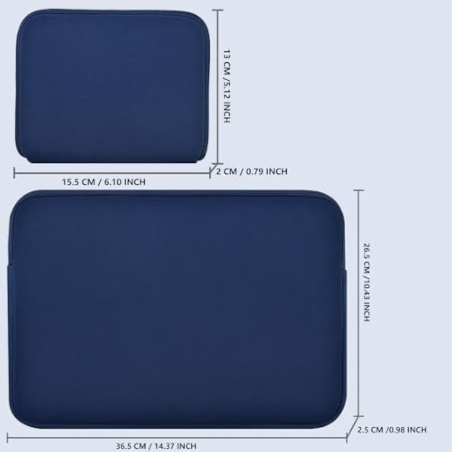 Laptop Sleeve Case 13-14 Inch With Small Case, Neoprene Rainproof & Shockproof Cover For Macbook Pro 14" M4 M3 M2 M1 And 13.3" Macbook Air/Pro, Xps 13/14 & Most 13"-14" Laptops, Blue