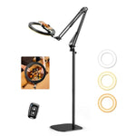 Ring Light With Stand Overhead Camera Mount Phone Holder,10” Ring Light Tripod For Iphone,Circle Led Selfie Light Halo Light For Video Recording,Photography,Streaming,Vlog,Tiktok,Youtube