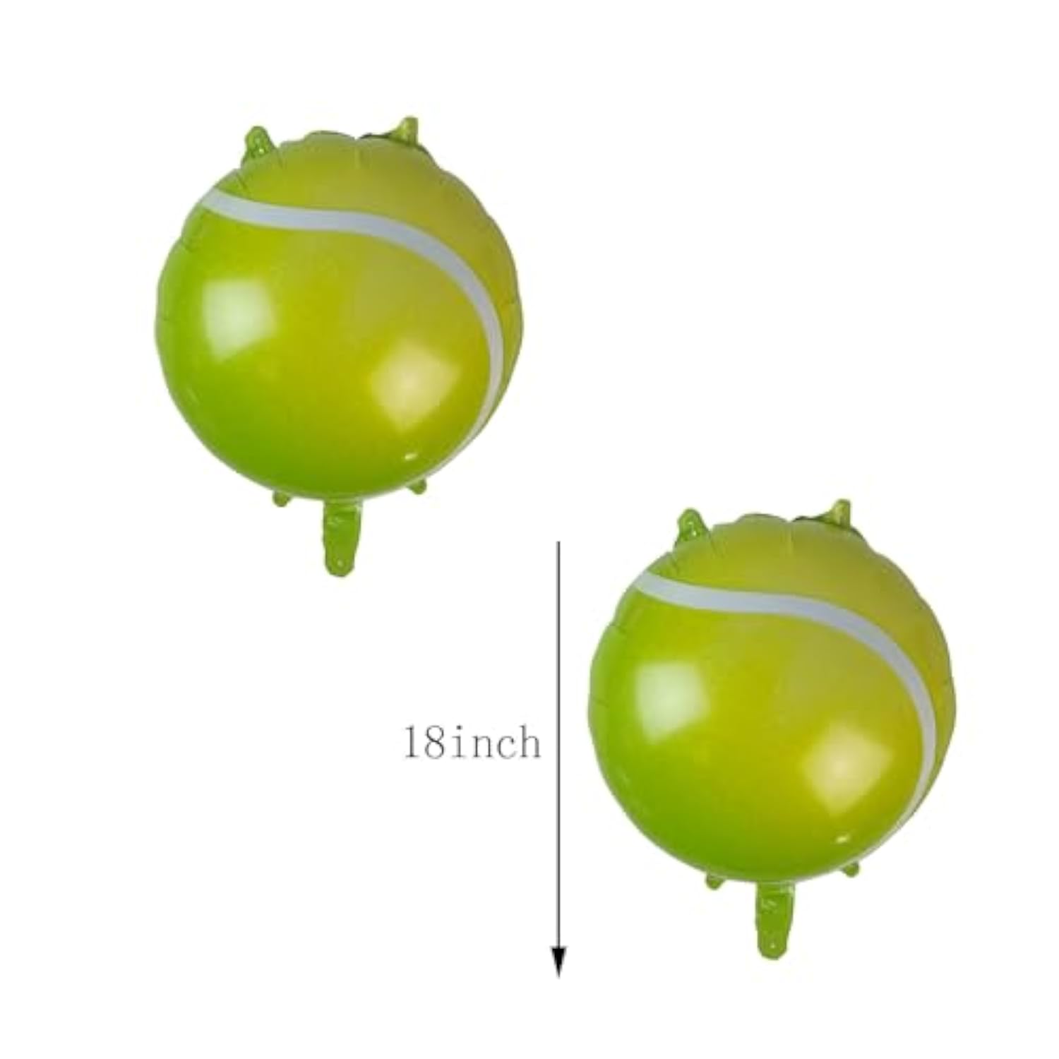 6Pcs Tennis Ball Foil Balloons Green Star Balloons Tennis Party Balloons For Sports Tennis Themed Party Decorations Supplies