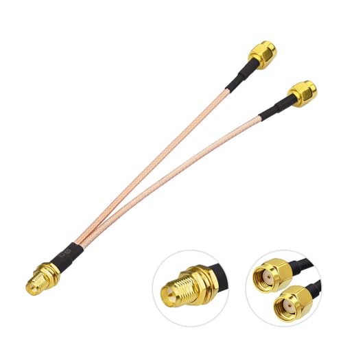 Rp-Sma Female Bulkhead Mount To Dual Rp-Sma Male Wifi Antenna Adapter Splitter Cable 15Cm 6 Inch For Wifi Router Hotspot Wireless Mini Pci Express Pcie Network Card Adapter