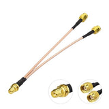 Rp-Sma Female Bulkhead Mount To Dual Rp-Sma Male Wifi Antenna Adapter Splitter Cable 15Cm 6 Inch For Wifi Router Hotspot Wireless Mini Pci Express Pcie Network Card Adapter