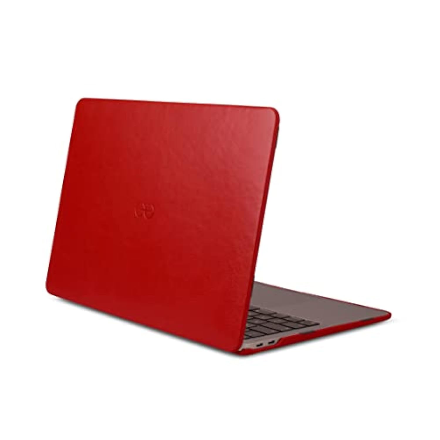 Euclid Macbook Air Case - 13-Inch Hard Laptop Cover For Macbook Air 2020–2018 (Retina, M1, M2, M3, M4), Luxurious Vegan Leather, Protective Top & Bottom Shells, Usb Port Slots [Red]
