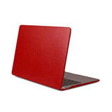 Euclid Macbook Air Case - 13-Inch Hard Laptop Cover For Macbook Air 2020–2018 (Retina, M1, M2, M3, M4), Luxurious Vegan Leather, Protective Top & Bottom Shells, Usb Port Slots [Red]