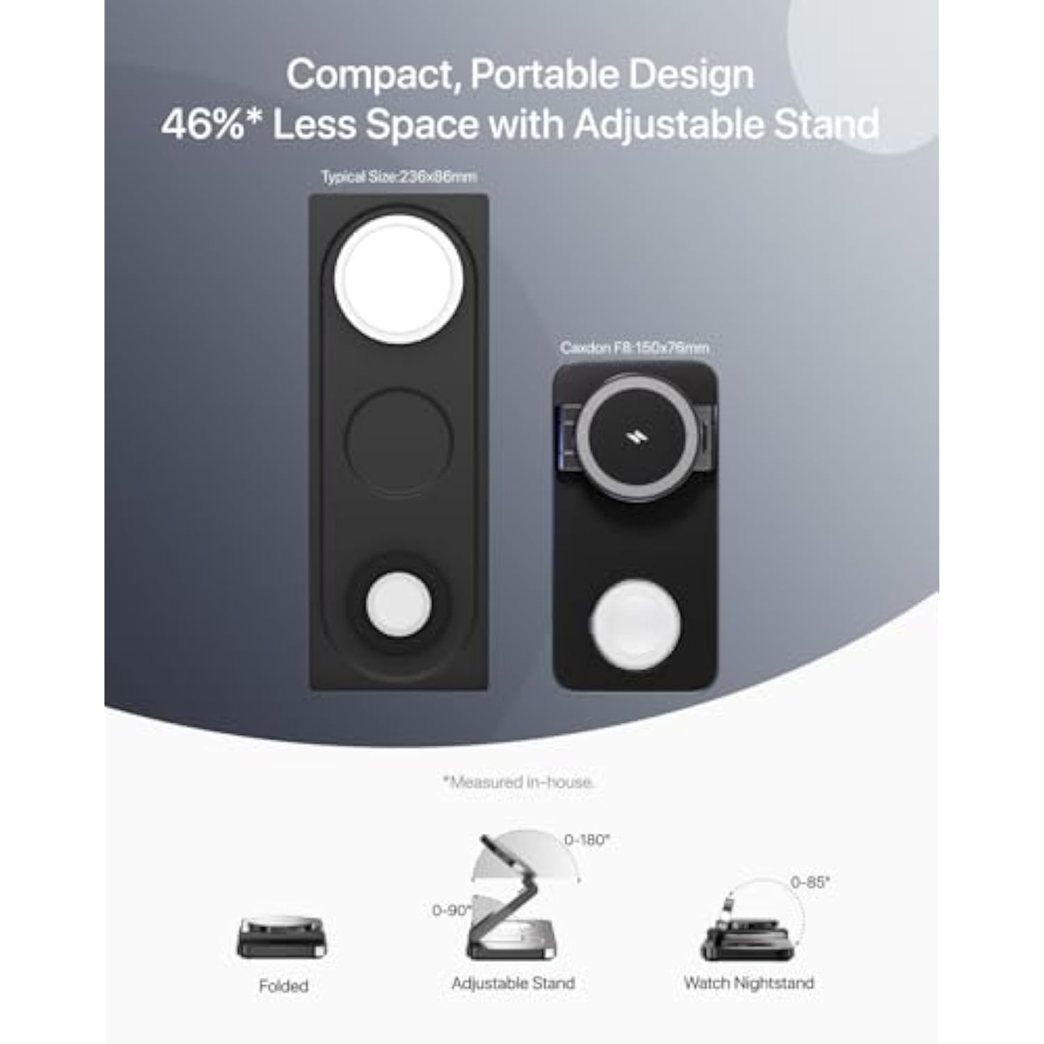 3 In 1 Wireless Charging Station With Qi2 Magnetic Charger For Iphone 16 Pro/16/16 Pro Max/15 Pro/15/15 Pro Max, For Apple Watch 9/Ultra 2/Se/8/7/6/5/4/3/2, For Airpods Pro/Pro 2/3 (Black)