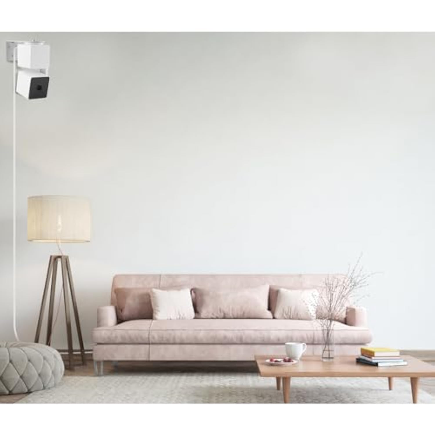 Smays 10 ft Cable for WYZE Cam Pan v3 Camera, Long Micro USB Flat Power Cord, 90 Degree 2-Pack, White