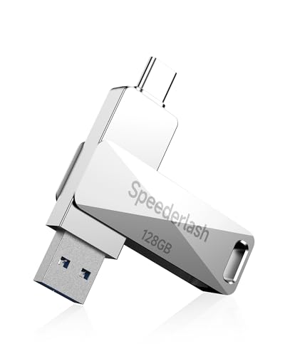 128Gb Usb 3.0 Flash Drive, Dual Usb A & Type-C Thumb Drive, 200Mb/S Read Speed Jump Drive, Swivel Metal Housing 2-In-1 Memory Stick For Android Phones, Tablets, Laptops, And Pcs