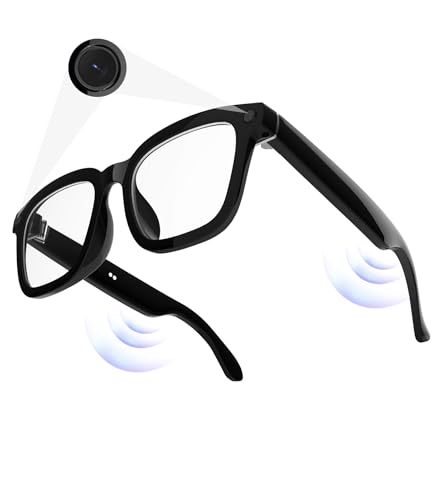 AI Smart Camera Glasses 1080P HD - Bluetooth Video Recording Glasses with Voice Control, Wearable Sport Camera Eyeglasses for Driving, Hiking,