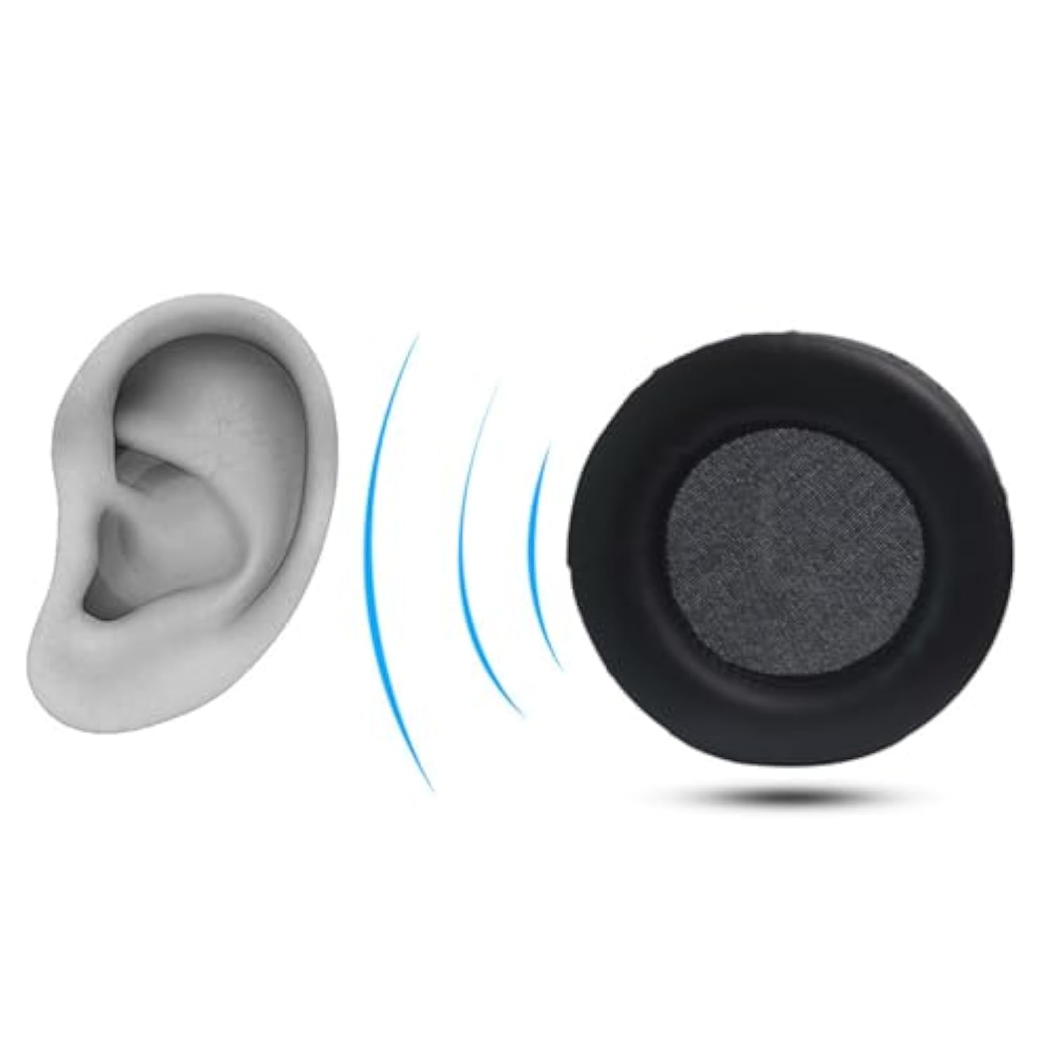 K72 Replacement Ear Pads Noise Canceling Ear Cushions Quite-Comfort Thickened Pu Leather Ear Cushion Cover Earmuff Repair Part For Akg K52 K72 K92 Over-Ear Headphones(Black)
