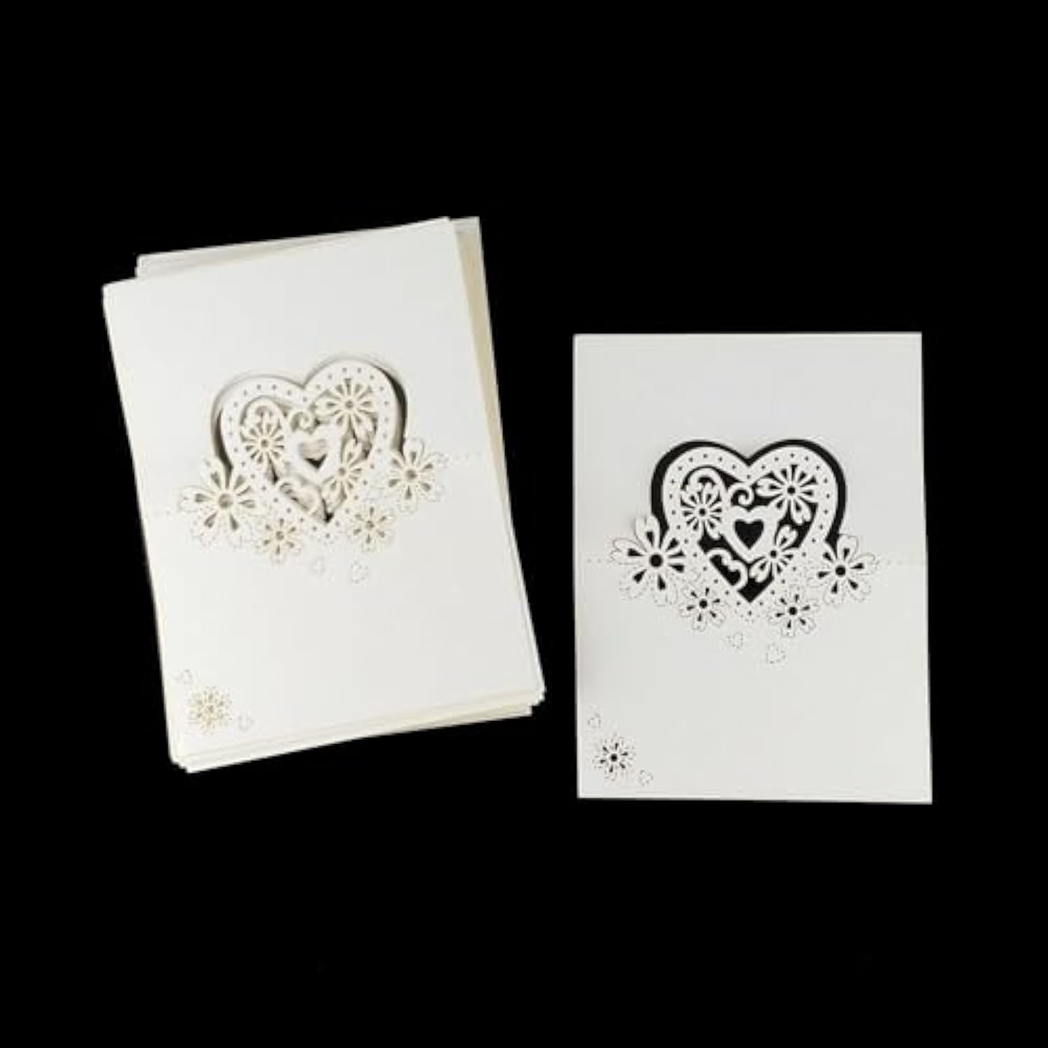 Pack Of 50 Cut Heart-Shaped Hollow Wedding Table Number Name Place Card Wedding Party Decoration