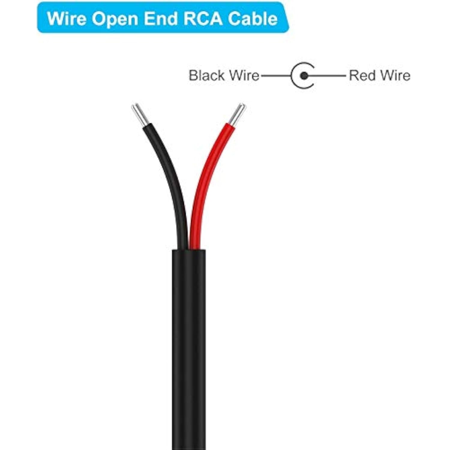 Rca To Bare Wire Cable, (2 Pack 22Awg 6.6 Ft) Replacement Rca Male Plug Jack C