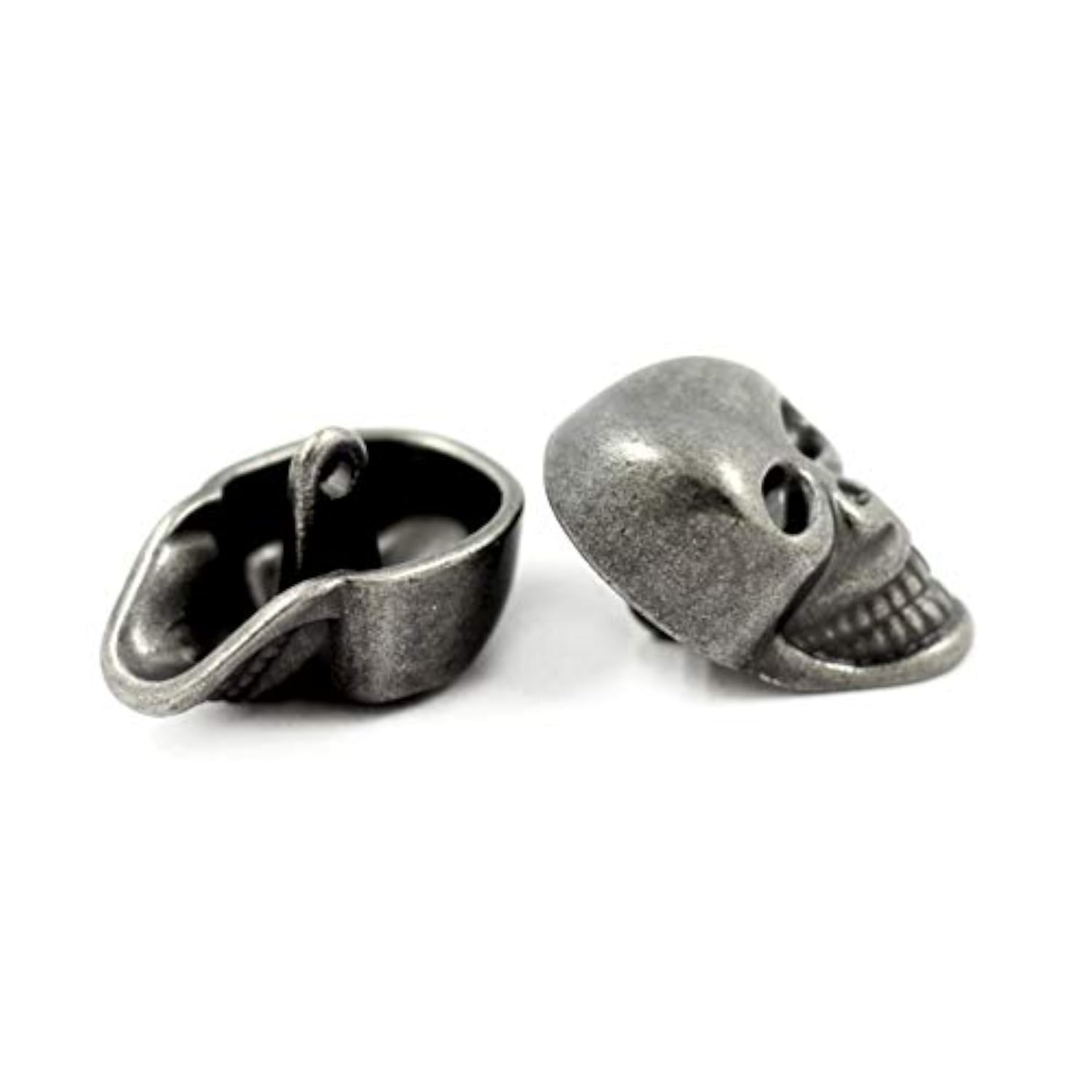 10 Pieces Skull Gray Silver Buttons. 25Mmx16Mm. (Gray Silver)