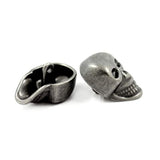 10 Pieces Skull Gray Silver Buttons. 25Mmx16Mm. (Gray Silver)