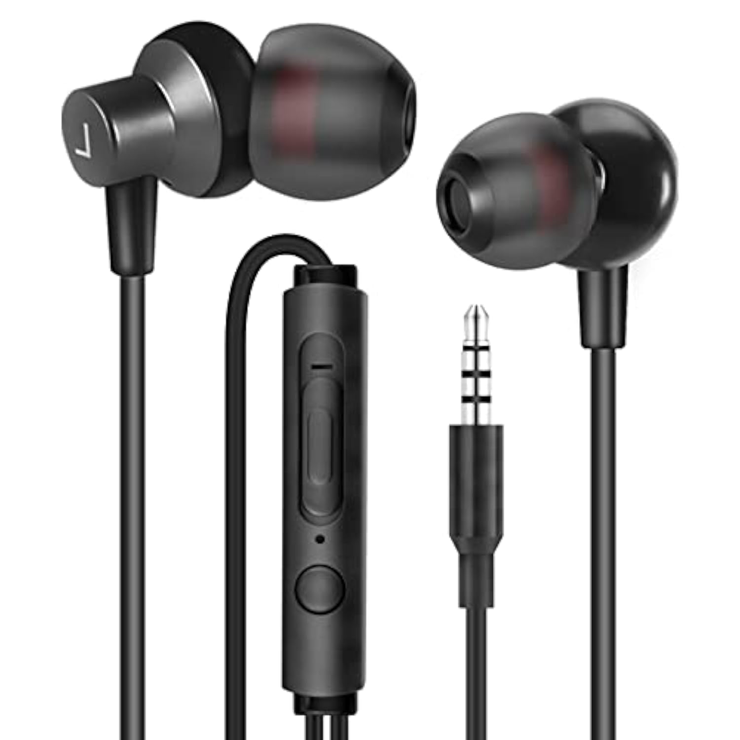 Wi7 Wired Headphones With Microphone - Earbuds Universal Compatibility With All 3.5Mm Devices- Earphones With Mic Compatible With Samsung