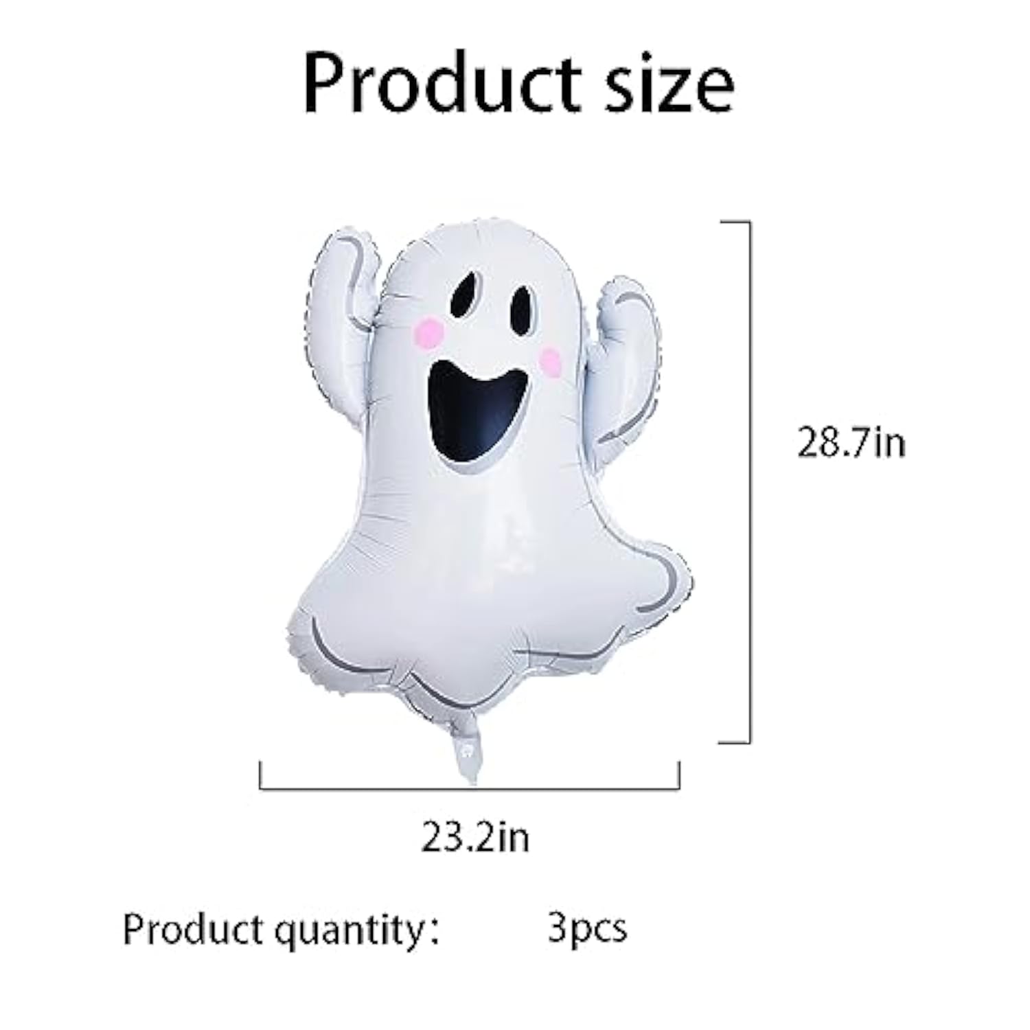 3 Pack White Ghost Foil Balloons Halloween Party Decoration Supplies Balloon Set
