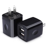 Black Usb Wall Adapter, Dual Port 2.1A Fast Wall Charger Brick Base Cube Usb Plug Outlet Phone Box Double Charging Block For Iphone 17 Air Pro Max 16E 16 15 14 13 12 11 Xs Max Xr X 8 7 6, Pad, Samsung