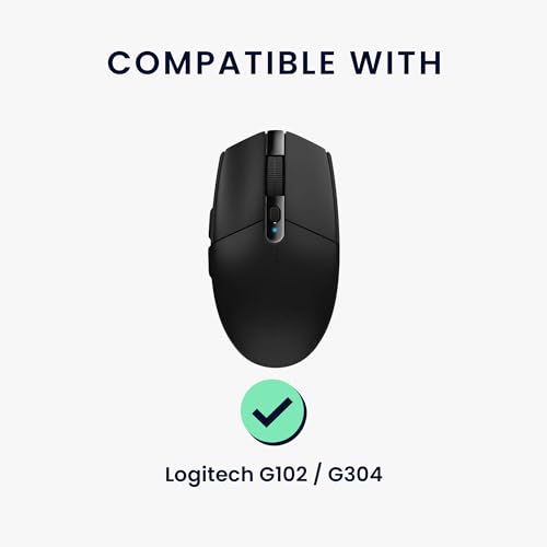 Mouse Grip Tape Compatible With Logitech G102 / G304 Grip Tape - Non-Slip Faux Leather - Black