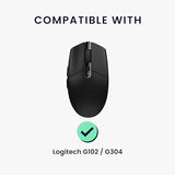 Mouse Grip Tape Compatible With Logitech G102 / G304 Grip Tape - Non-Slip Faux Leather - Black