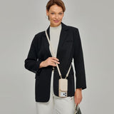 Beige Crossbody Strap Phone Case for iPhone 17 Pro Max with Card Holder and RFID Blocking