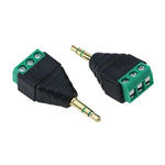 6Pcs 3.5Mm Stereo Male To Av 3-Screw Terminal Block Headphone Balum Connector