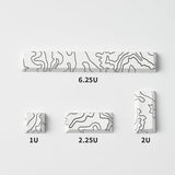 4Pcs Keycaps, White Topographic Keycaps Pbt Keycap Cherry Profile Dye-Sublimation Space Bar 6.25U Esc Enter Custom Keycap Set For Mechanical Keyboard Caps Desktop Computer Keyboards