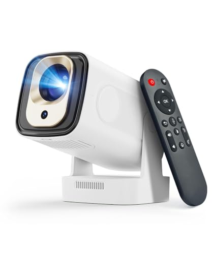 Auto Focus&1080P Mini Smart Projector With 4K Support, Portable Projector With Wifi And Bluetooth, 5W Speaker, Built In Apps, Voice Control, Outdoor Movie Projector