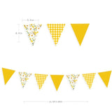 44Ft Daisy Party Decoration Yellow Buffalo Plaid Floral Daisy Banner Bunting Hanging Paper Triangle Garland For Spring Birthday Wedding Bridal Shower Engagement Bachelorette Baby Shower Party Supplies