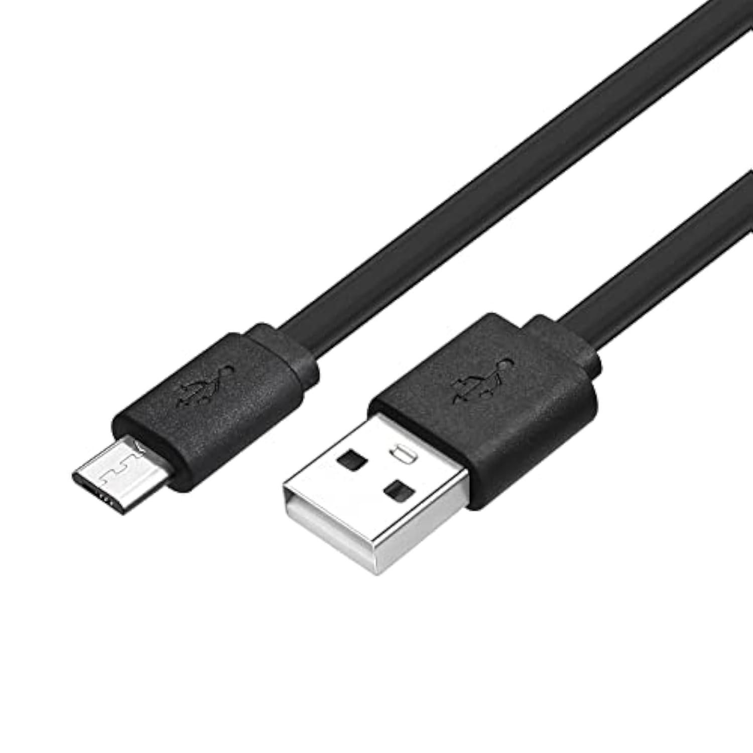 1ft Flat Micro USB Cable 10-Pack Bulk - Short USB A to Micro B Charging & Data Sync Cord for Android Devices