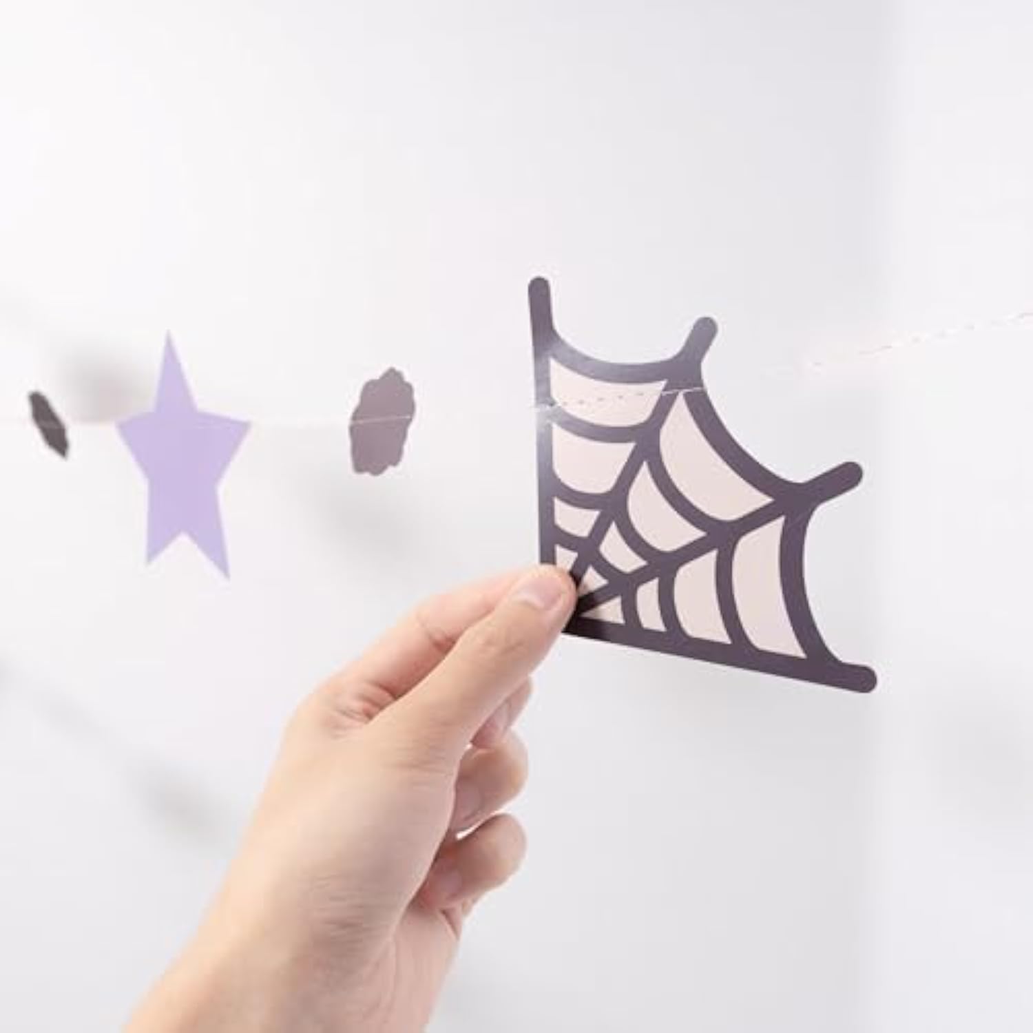 Pastel Halloween Garland with Pumpkin Ghost Spiderweb Flag for Kids Party Baby Shower Decor